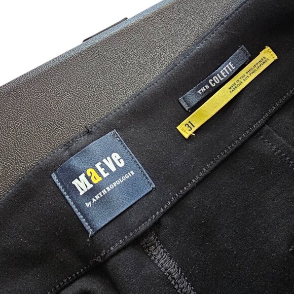 Anthropologie Maeve The Colette Pants, Cropped, Black, High Rise, Stretch, Sz 31 - Picture 3 of 8